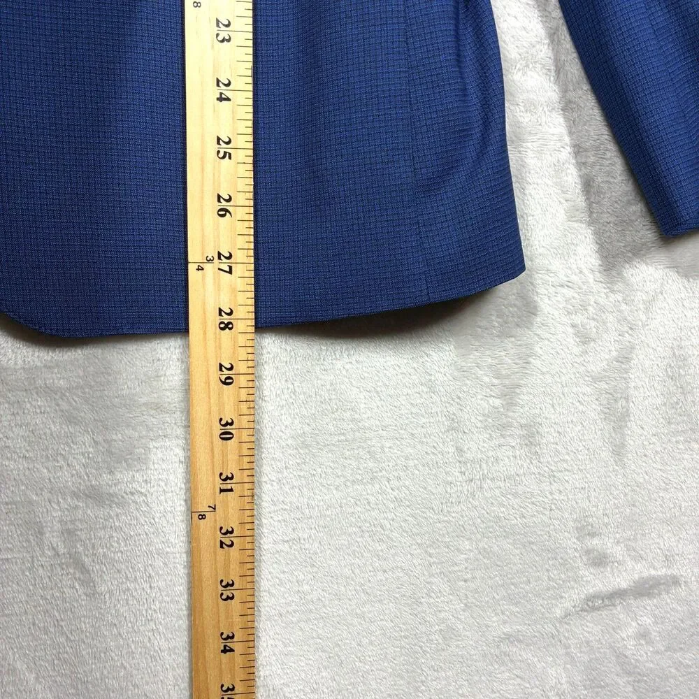 Bonobos Marzotto Italian Wool Royal Blue Micro Check Blazer 40S Slim Sport Coat